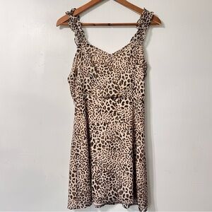 All in Favor Leopard Print Sleeveless Mini Dress Size S Y2k Grunge